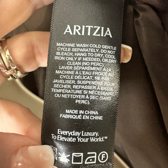 Babaton Aritzia Power Hip Blazer Size 12 Brown Pockets Stretch Mid Length Work - Picture 6 of 11